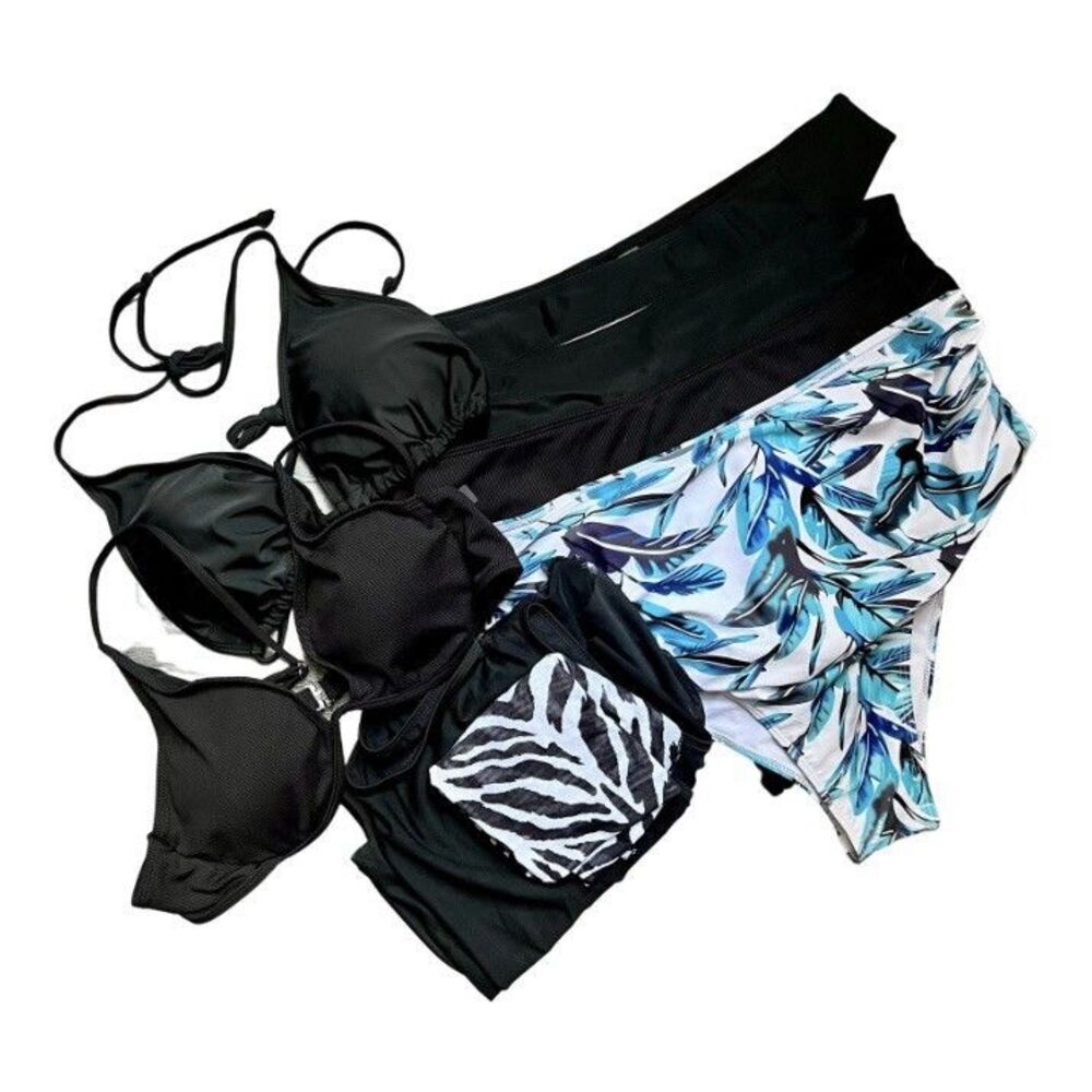 Bikini Swimming Suit & Coverups 8 Pc Set 3XL Tropical Vacation Summer Resort
